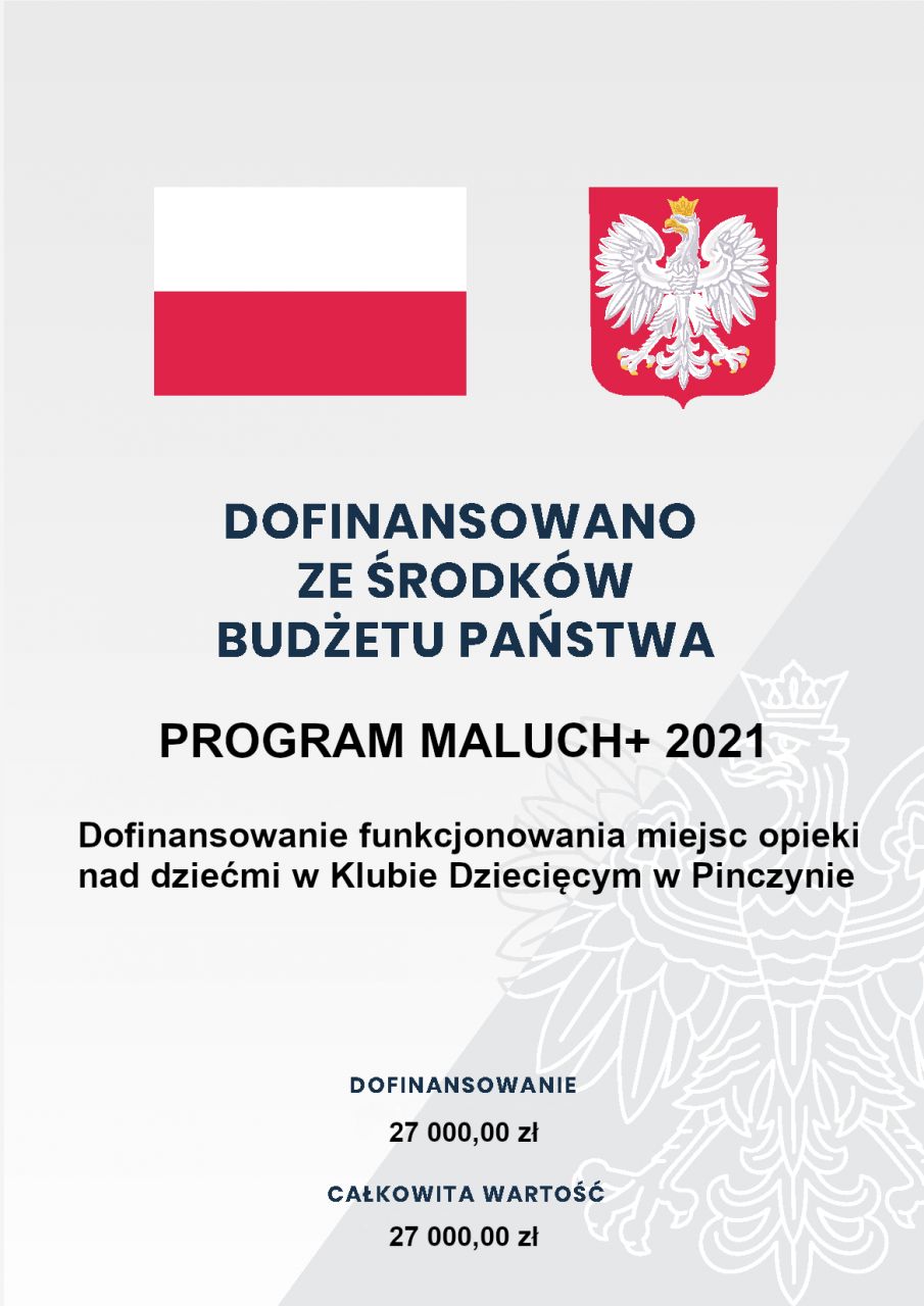 Tablica informująca o dofinansowaniu inwestycji z programu Maluch plus