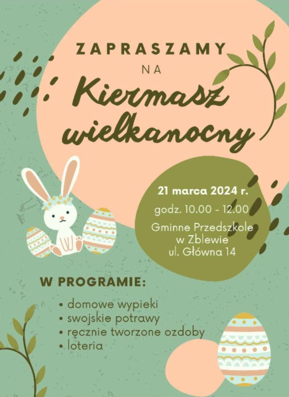 plakat informacyjny o kiermaszu przedszkolaków