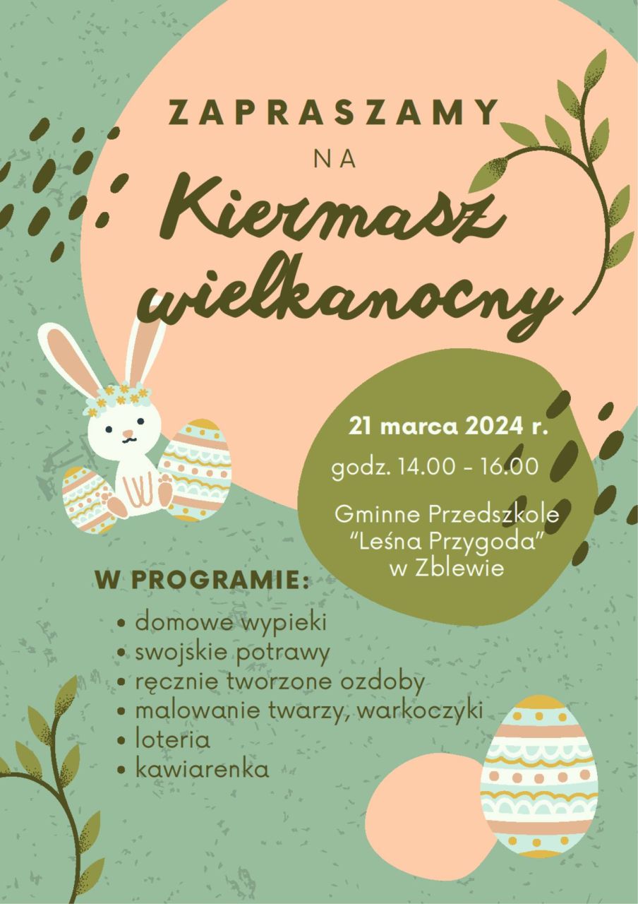 plakat informacyjny o kiermaszu przedszkolaków