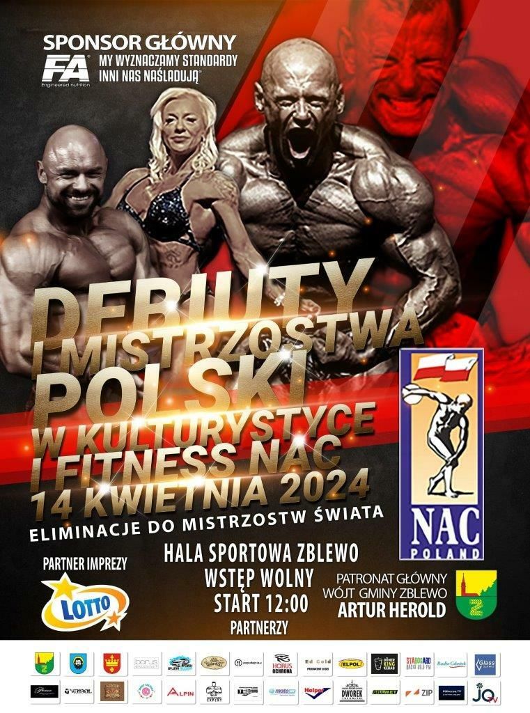 grafiki z wizerunkiem sportowców promujące wydarzenie sportowe w Zblewie