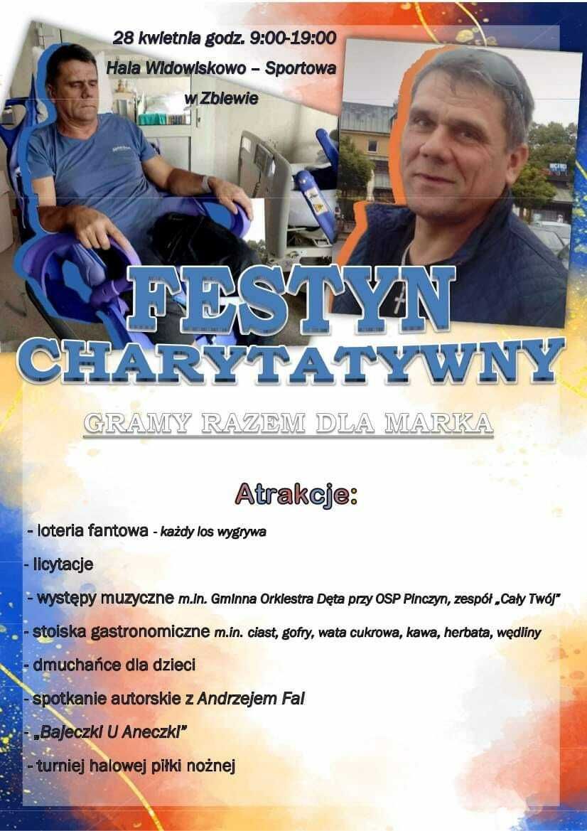 festyn dla marka plakat z wizerunkiem chorej osoby