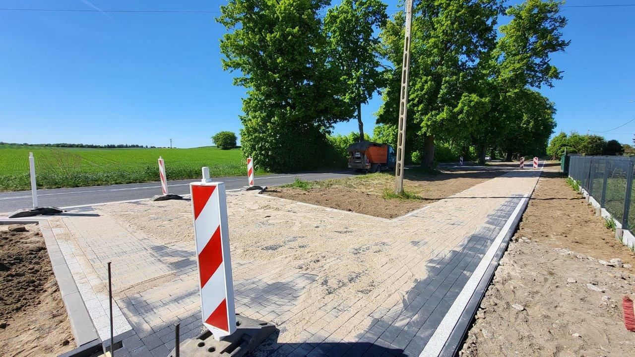 chodnik wśród drzew w Radziejewie