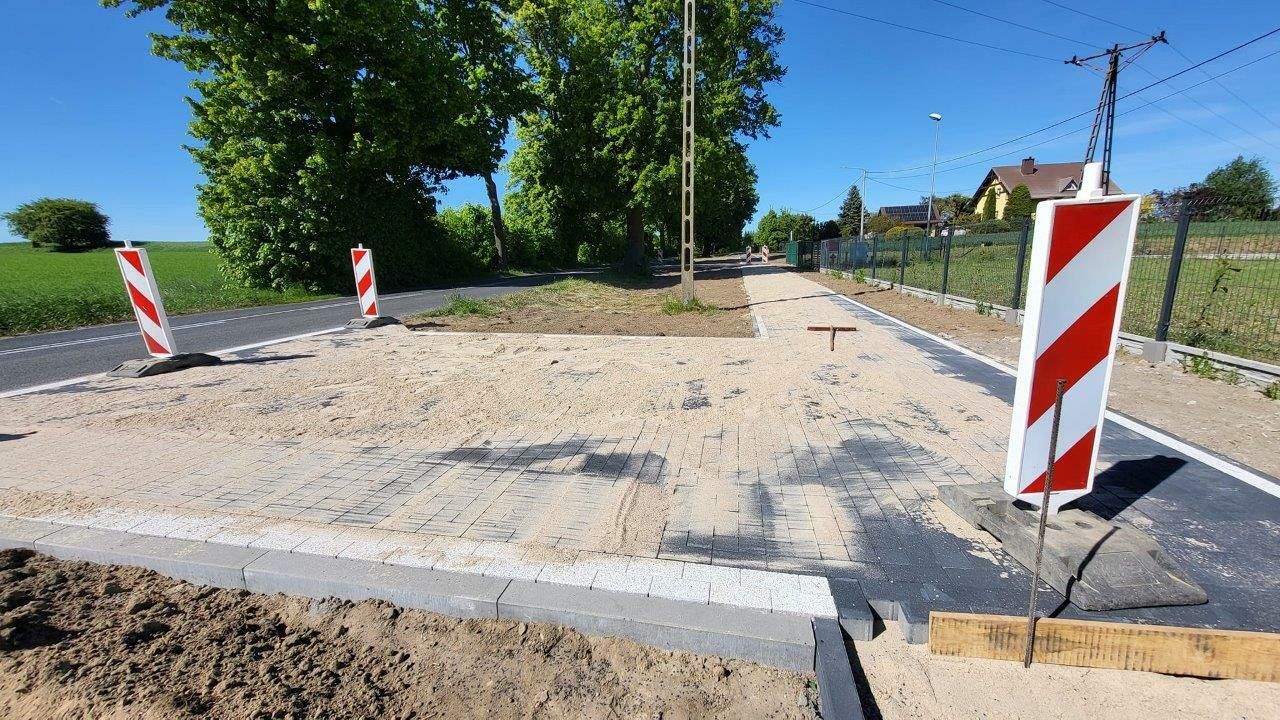 chodnik wśród drzew w Radziejewie