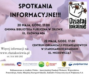 plakat informujący o spotkaniu informacyjnym w sprawie Działaj Lokalnie