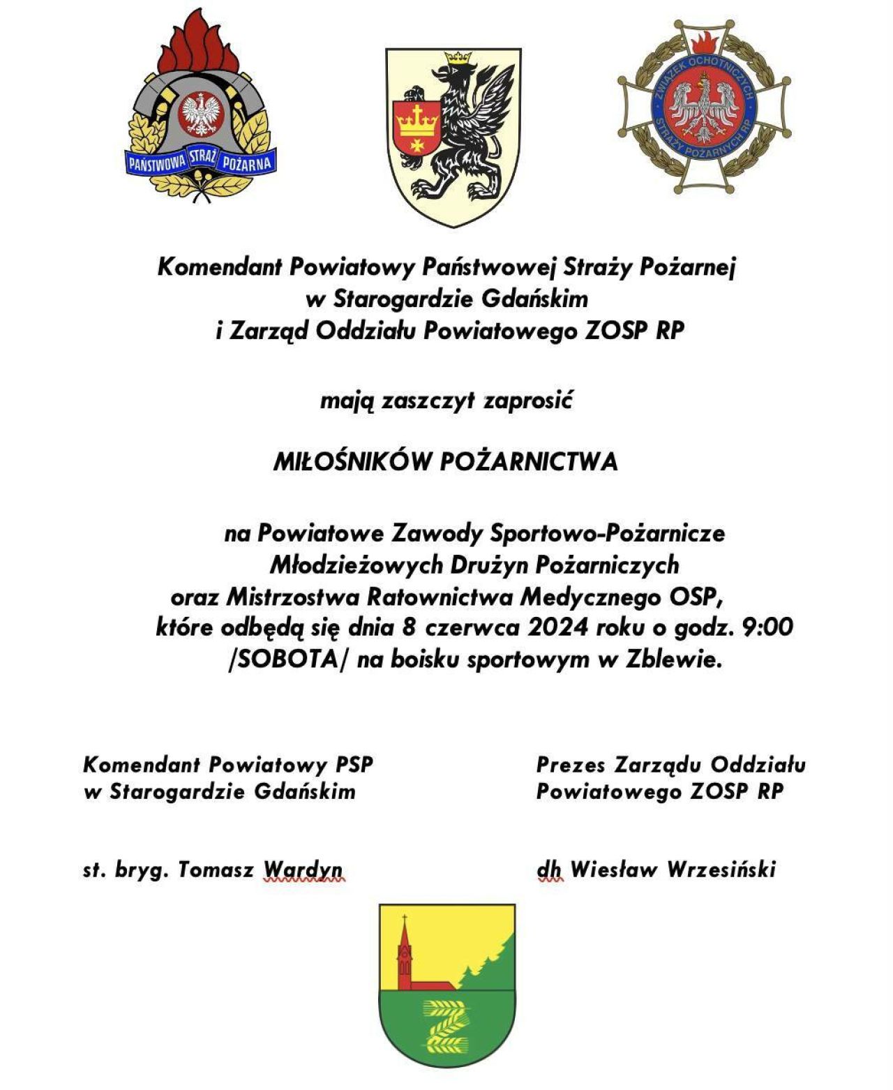 ZAPROSZENIE DLA MIŁOŚNIKÓW POŻARNICTWA