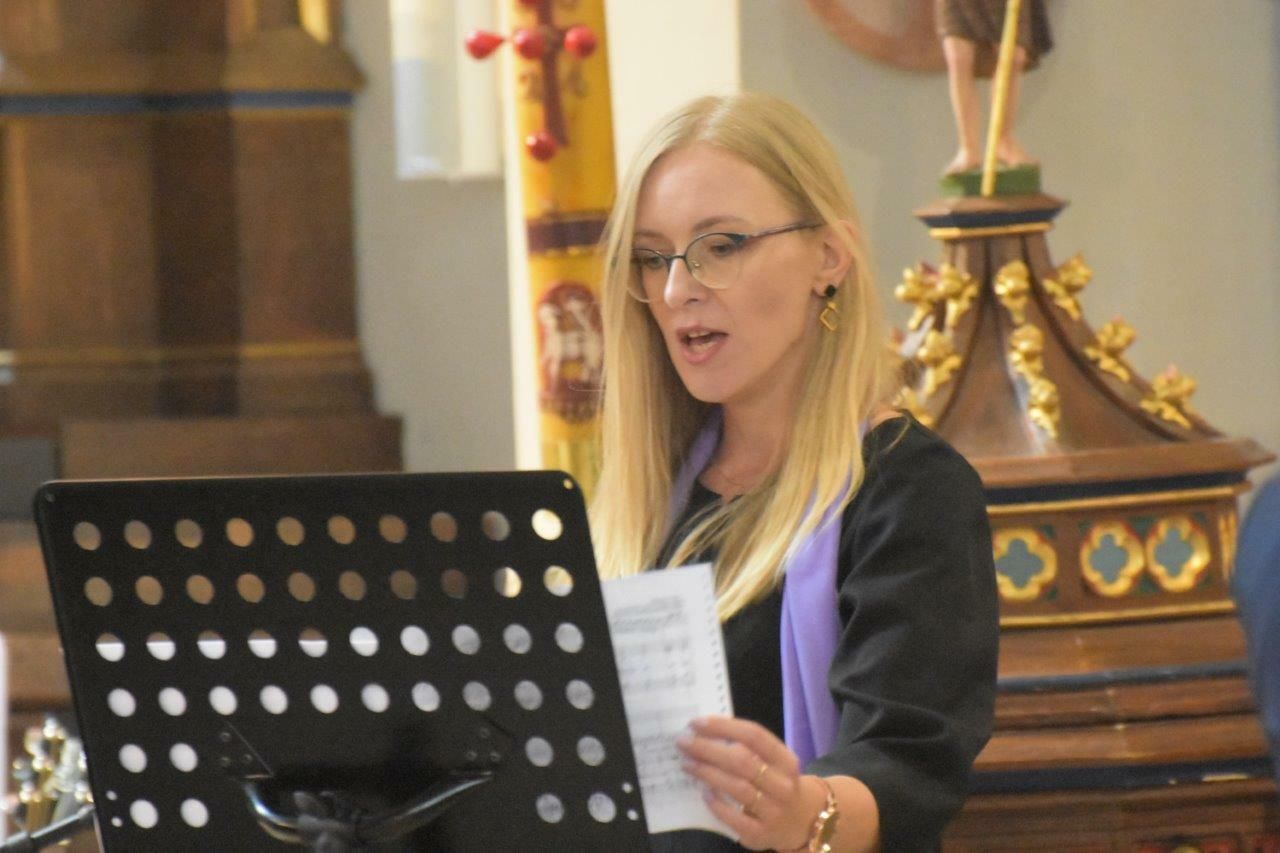 chórzyści uczestnicy koncertu w zblewie