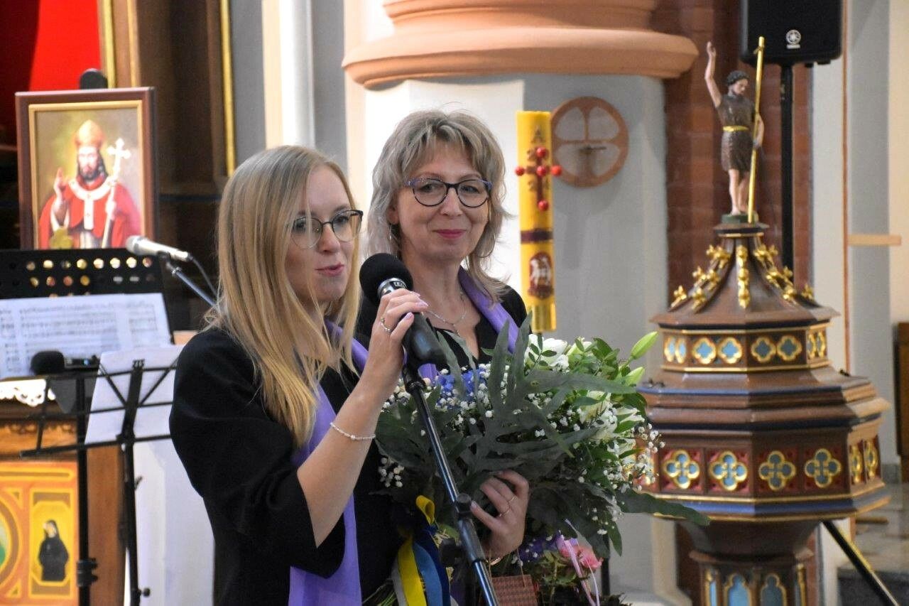 chórzyści uczestnicy koncertu w zblewie