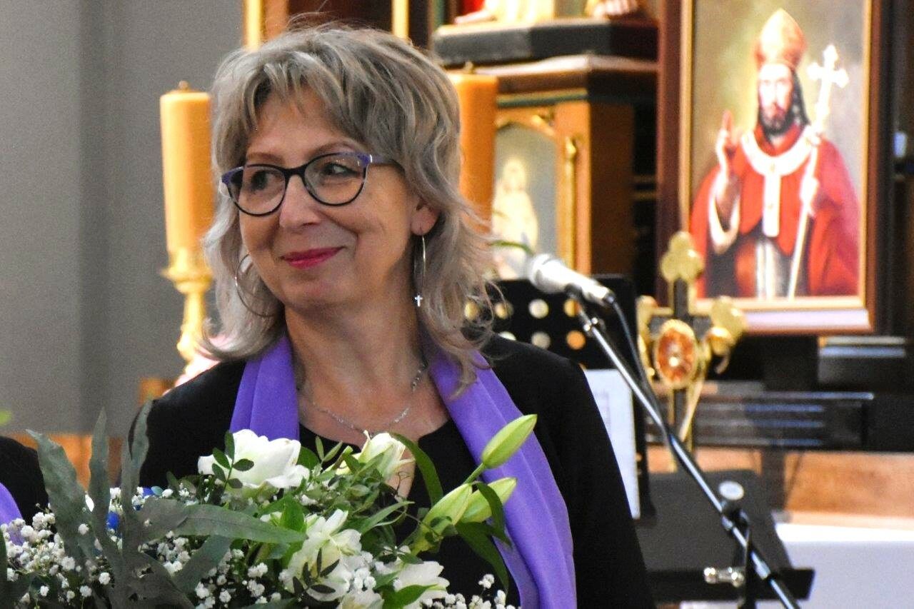 chórzyści uczestnicy koncertu w zblewie