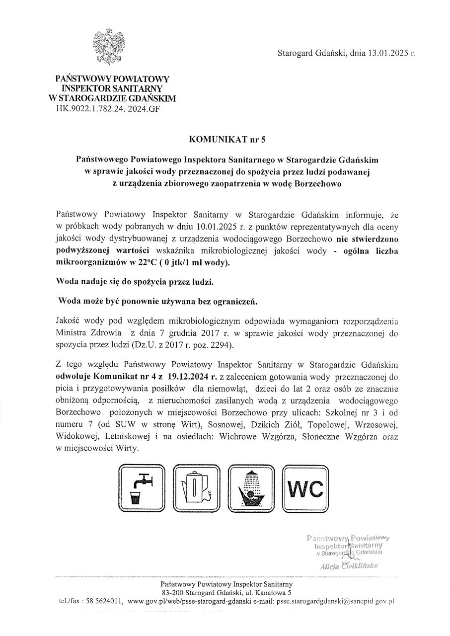 komunikat zakładu komunalnego
