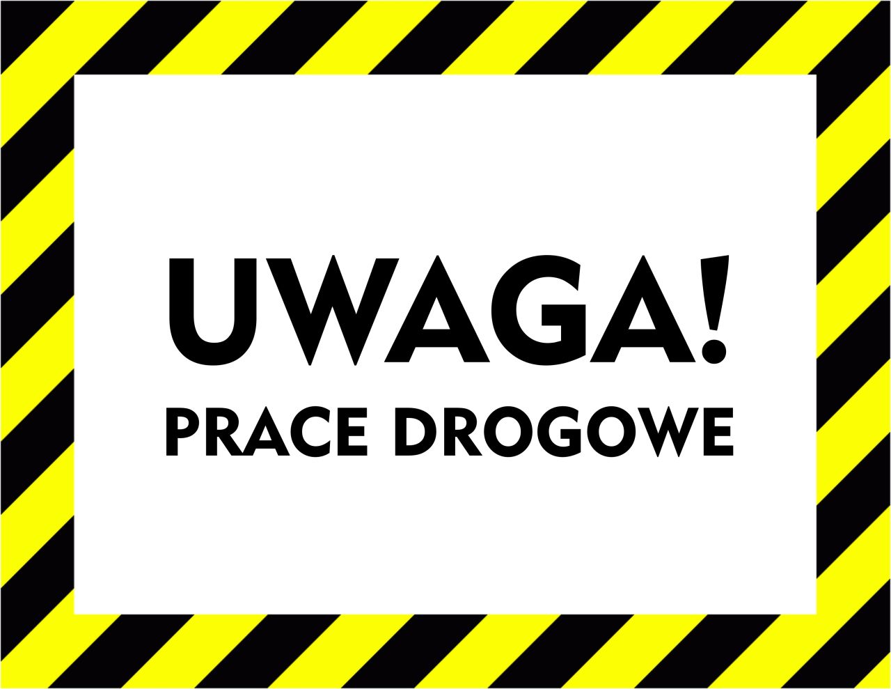 tablica ostrzegawcza o pracach drogowych