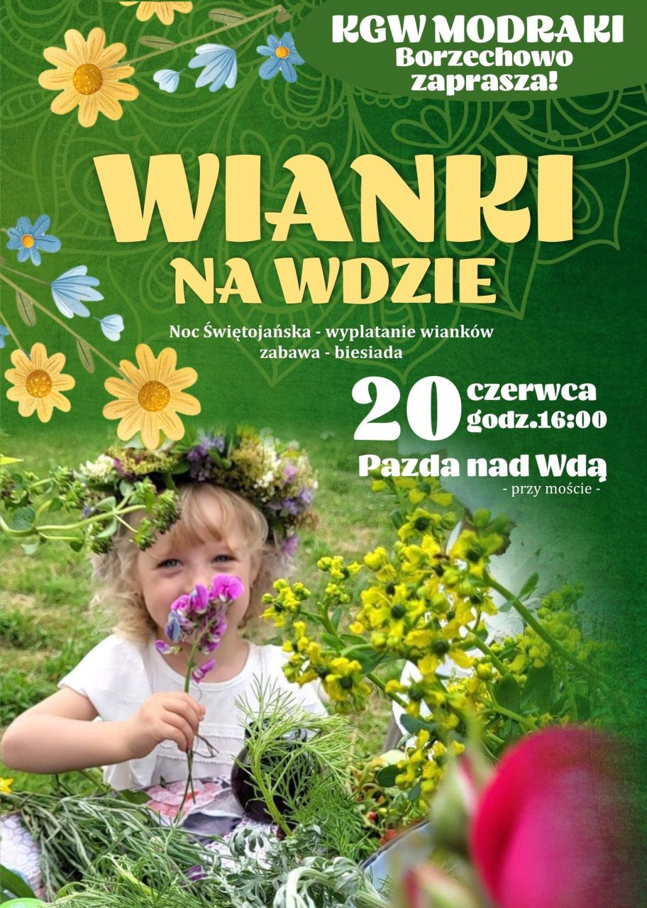 wianki na wdzie dziecko we wianku