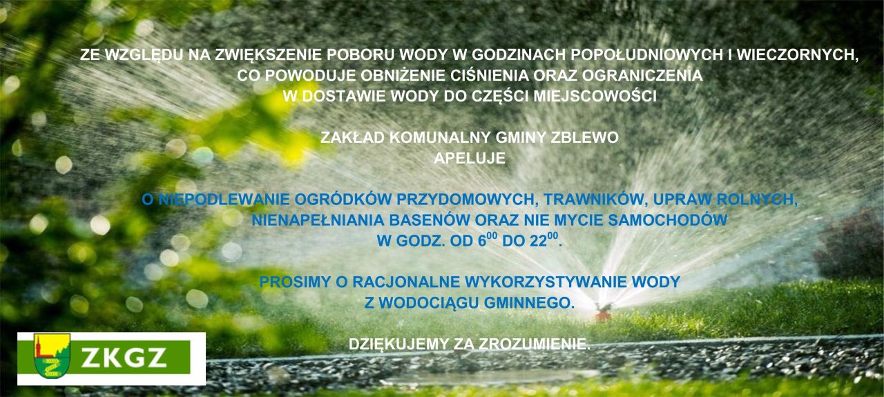apel o oszczedzanie wody