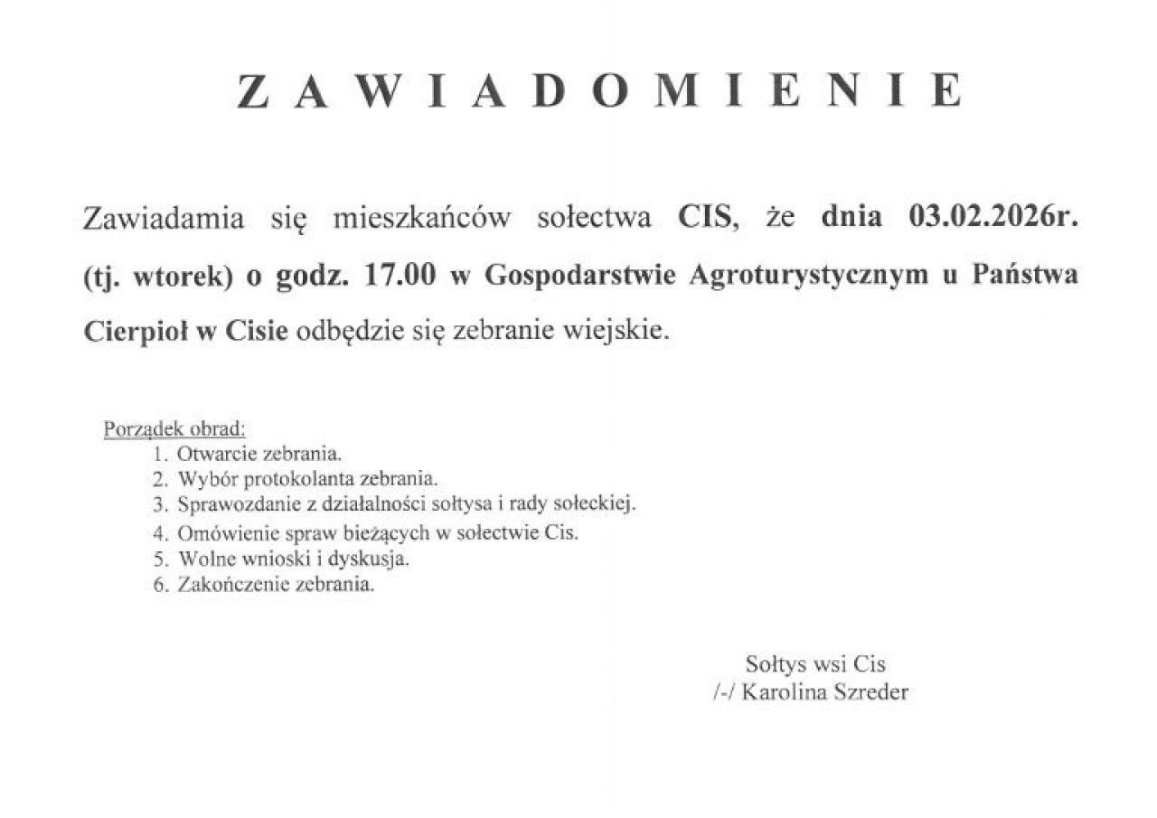 ZEBRANIE WIEJSKIE CIS