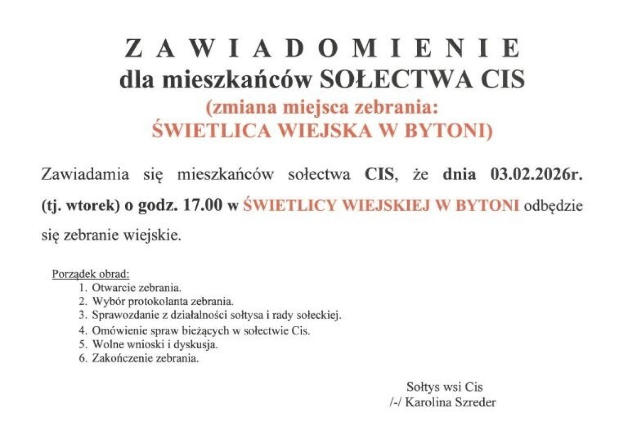 zmiana ogłoszenia cis
