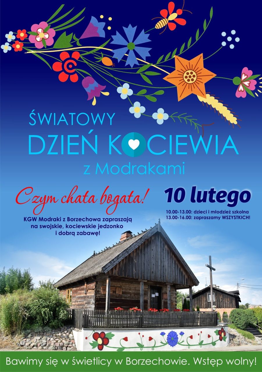 DZIEŃ KOCIEWIA Z MODRAKAMI PLAKAT