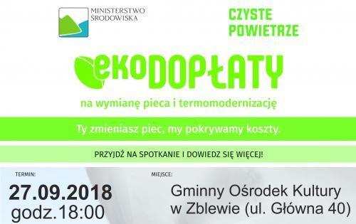 UWAGA! ZMIANA GODZINY SPOTKANIA WS PROGRAMU "CZYSTE POWIETRZE"