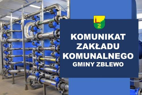 KOMUNIKAT ZAKŁADU KOMUNALNEGO - WODA WARUNKOWO ZDATNA DO SPOŻYCIA