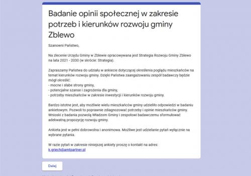 STRATEGIA ROZWOJU GMINY – WYPEŁNIJ ANKIETĘ!