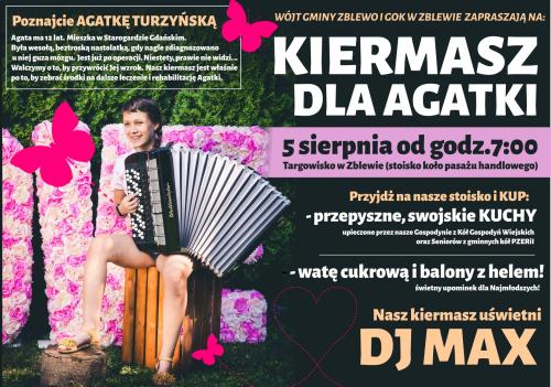 ZAPRASZAMY NA SŁODKI KIERMASZ DLA AGATKI