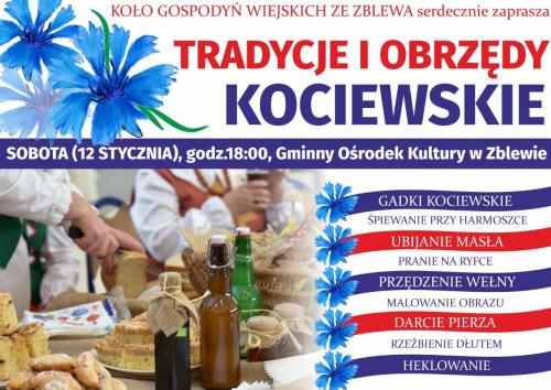 GOSPODYNIE ZE ZBLEWA ZAPRASZAJĄ NA WIECZÓR PEŁEN KOCIEWIA!