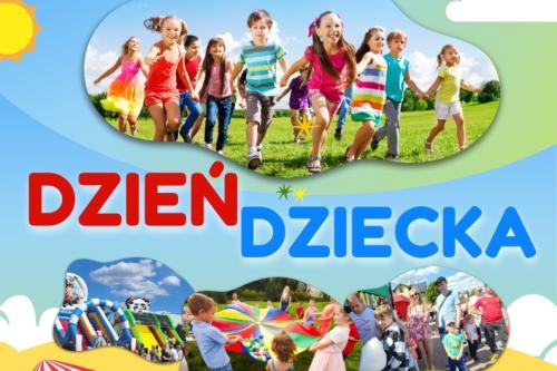 kolorowa grafika z wizerunkiem dzieci i napisem dzień dziecka