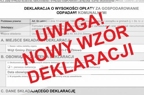 GOSPODARKA ODPADAMI: NOWY WZÓR DEKLARACJI